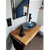 SPONHOLZ - Top per lavabo in legno massello di rovere oliato (70 x 40 cm)