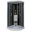 Sanotechnik Cabina doccia a vapore Relax 90 × 90 × 215 cm - doccia completa tutto in uno, generatore di vapore, 6 ugelli massaggianti, luce LED, radio, ventilatore e vasca, CS99