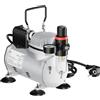 Wiltec Compressore per aerografo AF18-2, a membrana 4 bar, arresto automatico, con manometro