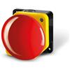 Dieffematic Pulsante Emergenza Fungo NC - Arresto Sicurezza Cancello Automatico Battente Scorrevole - Rosso Ø90mm
