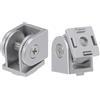 QUARKZMAN 2pz Pressofuso Alluminio Perno Giunto Regolabile a 180° Flessibile Perno Giunto Connettore per 2020 Serie Alluminio Estrusione Profilo Apertura 6mm Tono Argento