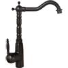 LAKKOAKOAA Rubinetto Cucina Rubinetto Lavello, Anticato Vintage Stile Girevole A 360 ° Monocomando Ottone Miscelatore Cucina Con Regolazione Caldo E Freddo, Rubinetto Lavello Cucina, Nero