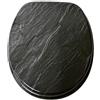 Sanilo Sedile WC, grande scelta di copriwater neri da legno robusto e di alta qualità (Granite)