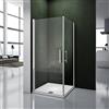 AICA ITALY Box Doccia Angolare Doppia Porta a Battente Rotazione Di 180 Gradi In Vetro Temperato 6mm Anticalcare Trasparente 90x90x197 cm