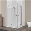 MarinelliGroup Box doccia cabina angolare 70x90 70x100 70x120 70x140 80x100 80x120 doppia porta battente vetro anticalcare 6mm. Ninfea (80x120 cm)