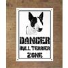 Lovelytiles Danger BULL TERRIER zone Targa cartello metallo attenti al cane metal sign (15X20)