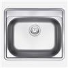 BB BuyBath Lavello cucina da incasso in acciaio inox con 1 vasca 60x50 cm finitura inox - Sulo