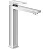 Inbagno Miscelatore Lavabo Bagno Alto Monocomando In Ottone Cromato Della Linea Kubo, Completo Di Piletta Click Clack E Kit Di Montaggio