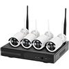 DRIWEI Kit NVR videosorveglianza 4 telecamere 3 LED 4 canali wireless full HD WiFi IP