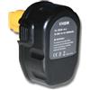 vhbw Batteria NI-MH nera per DEWALT sostituisce DC9091, DE9038, DE9091, DE9092, DE9094, DE9140, DE9141, DE9502, W9091, DW9094 3000mAh 14.4V