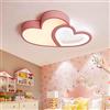 FUMIMID LED Luci Per Bambini Cartoon Lampade Da Soffitto Moderne Design A Forma Di Cuore Paralume in Acrilico Plafoniera Per Soggiorno Camera Da Letto Dimmerabile Con Telecomando Lampadari Da Ragazza,Rosa
