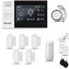 HUXGO® HXA007 Allarme casa senza fili WiFi + GSM 4G con sirena | Kit allarme con 1x rilevatore di movimento, 5x sensori per porte e finestre, telecomando | TUYA Smartlife App