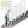 SCGSJZH Ringhiera per Scale Interne, Corrimano Forma di U con Diamante Motivo Decorativa, Passamano in Ferro con Kit di Viti, Ringhiere per Soffitta, Corridoio, Esterni Gradini (Bianco-100cm)
