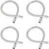 Kikumi Lampada da Tavolo a Tubo Flessibile a Collo di Cigno a LED da 4 Pezzi Lampada da Tavolo Accessori per Luci Tubo a LED in Metallo Cromato 35 Cm