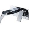 FQYEP Rubinetto A Cascata Per Lavabo A Muro Rubinetto Per Lavabo Bagno Miscelatore Bagno Lavabo Rubinetteria Per Lavabo Miscelatore Acqua Calda E Fredda Antispruzzo Tutto In Rame,cromo