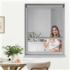 jarolift 4 in 1 Zanzara Zanzariera a Rullo Avvolgibile per Finestra, Telaio in Alluminio, 100 x 160 cm (Larghezza x Altezza), Argento