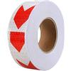 Reemky Sicurezza Riflettente Pericolo AVVERTENZA Freccia Nastro Riflettore Adesivi rosso e Bianco (lunghezza opzionale) 2x 16ft(5CMx5M)