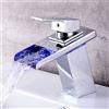 MINUS ONE Rubinetto a LED per lavabo, con illuminazione RGB, 3 colori, per lavello, lavello, rubinetto, miscelatore per lavabo, bagno, WC