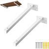 tow000ack 2 Pezzi Staffe per Mensole Pesanti,Staffe per Scaffali Industriali Supporto di Metallo Galleggiante,Reggimensola,Supporti per Mensola Montaggio a Parete,con Viti (400mm,Bianco)