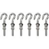 UTwaySteelPro Confezione da 6 ganci M8 in acciaio inox 304, con gambo lungo, con rondelle, dado per giardino, recinzione, amache, sedia a dondolo