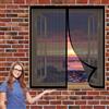 GUOGAI Tenda Zanzariera Magnetica 60 x 60 cm Montaggio Adesivo Tenda Anti Insetti Zanzare Impedendo Agli Insetti di Entrare per Tutte Le Taglie Finestra O Porte, Nero