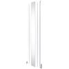 Monster Shop Radiatore con specchio 1800mm x 425mm e valvole TRV cromate Radiatore di design a doppia colonna verticale in acciaio al carbonio Bianco Kit di fissaggio e staffe con spazzola di pulizia
