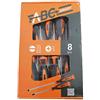 ABC SMART ASSORTIMENTO DI GIRAVITI CON LAMA CROMATA IN ACCIAIO AL CROMO VANADIO, PUNTA BRUNITA E IMPUGNATURA ANATOMICA - 8 PEZZI