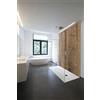 WALLando Pannello posteriore doccia di alta qualità, facile da montare, pannello in plastica PVC (rovere nero rustico)
