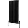 Monster Shop Radiatore Termosifone a 2 Colonne 1500mm x 562mm Moderno Centralizzato Nero in Acciaio Inox Verticale a Parete Cucina Soggiorno Bagno Kit di Fissaggio e Spazzola Inclusi