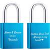 OTXIXTO Lucchetto d'amore Testo Personalizzato per Coppie Innamorati Ponte San Valentino con Chiave - Colore Blu