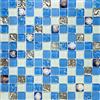 conwire mosaico piastrelle di rete Crystal/conchiglia blu mosaico di vetro traslucido trasparente 3d quadrati