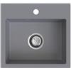 empiria SINK QUALITY Sink Quality lavello grigio 45 × 42 cm - lavello da incasso con sifone - grigio per mobiletto da 45 cm - lavello in granito 1 bacino - lavello senza scolapiatti