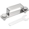 QUARKZMAN Fascia A Forma Di U Per Tubo Quadrato 50x25mm Fascia Quadrata In Acciaio Inox 304 Con Piastra Bulloni Dadi E Chiave Per Tubi Barre Di Chiusura Porte Ringhiere
