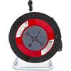 KOOP Elektro Avvolgicavo impermeabile con 4 prese, Schuko per esterni, H05RR-F 3G2,5mm2, 20 m