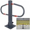 FIVMEN 1 pezzo Barriera per parcheggio pieghevole, pali di recinzione galvanizzati, barriere per parcheggio con chiavi, adesivi riflettenti, Dimensioni: 50x73x18 cm, Barriera per parcheggio per posti
