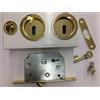 effedielle KIT TONDO CON FORO CHIAVE MANIGLIA PORTE SCORREVOLI PORTA SCRIGNO .COLORE ORO LUCIDO COMPLETO DI SERRATURA.ART.2055 CS