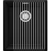 PRIMAGRAN Lavello da Cucina Nero 41x47cm, Lavandino in Granito a 1 vasca + Set di accessori, Lavabo da Cucina Incasso al Mobile 45cm - London Slim S151