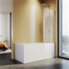 SUNXURY Parete doccia per vasca da bagno, 120 x 140 cm, con stabilizzatore, divisorio per doccia in vetro di sicurezza ESG da 5 mm