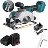 Generic Segatrice circolare manuale motore brushless 6800 giri/min doppia batteria 48V, disco di taglio lama 125mm, per tagliare legno, PVC, MDF, compensato, pietra, piastrelle