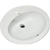 Jo-Bagno.it LAVABO Incasso TONDO Ceramica - Lavandino Soprapiano OVAL L. 62 x 52 cm Monoforo Pred. a 3 Fori