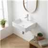 MOB-IN Lavabo quadrato da appoggio in ceramica bianca 40 cm NAO
