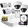 DAHUA Kit Videosorveglianza Dahua NVR 4 Canali Poe 2 Minibullet 2 MiniDome 1 HardDsik 1 Cartello Videosorveglianza