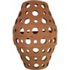 ARTIGIANATO VULCANO Applique da Parete Marocchina in Terracotta, Design Traforato, 21,5x11,5x31 cm, Marrone Naturale