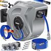 MASKO® Avvolgitore per tubo ad aria compressa automatico Attacco 1/4 - Avvolgitubo Portatubo a muro Avvolgitore per tubo Avvolgitore per tubo ad aria compressa, blu, 30m