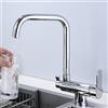 ZPSPZ Rubinetto Cucina 3 Vie Sottofinestra Pieghevole, Girevole 360° Ottone Acqua Depurata Acqua Fredda e Calda Ottone Miscelatore Cucina-Cromo