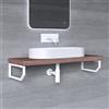 Mai & Mai Supporto da Parete per Lavandino Lavabo d'Appoggio Mensole WH03 Set 2 Reggimensole Porta-Asciugamani in Acciaio Inossidabile BTH: 33x2x15cm, Bianco