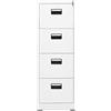 IKAYAA Classificatore schedario in Metallo Schedario da Ufficio Armadio da Ufficio Armadietto per Archivio Schedario Portadocumenti con 4 cassetti in Acciaio-Bianco-46 x 62 x 133 cm