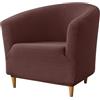 Hearda Copripoltrona 1 Posto Chesterfield Elasticizzato Caffè, Antiscivolo Fodera Cocktail Copri Poltrona con Braccioli Jacquard per Bar Club Soggiorno Camera da Letto