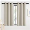KGORGE Tende Corte Oscuranti Camera da Letto per Interni Tenda Termica Isolante Freddo e Caldo Curtains per Piccole Finestre con Anelli 2 Pezzi L 90 x A 90 CM, Natura