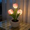 Richaa Lampada a tulipano rosa, luce notturna con 3 tulipani floreali, lampada da tavolo per festa della mamma, Natale, compleanno, regalo del Ringraziamento, per donne, fidanzate, nonne
